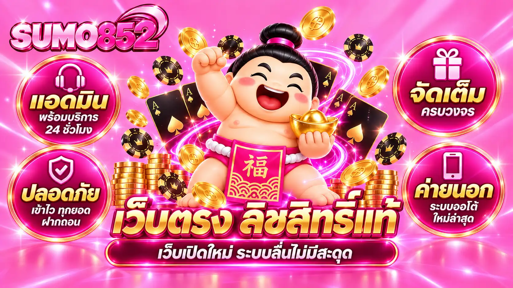 SUMO852 ทางเข้าเว็บสล็อตลิขสิทธิ์แท้ โบนัสแตกง่าย ถอนได้จริงทุกบิล